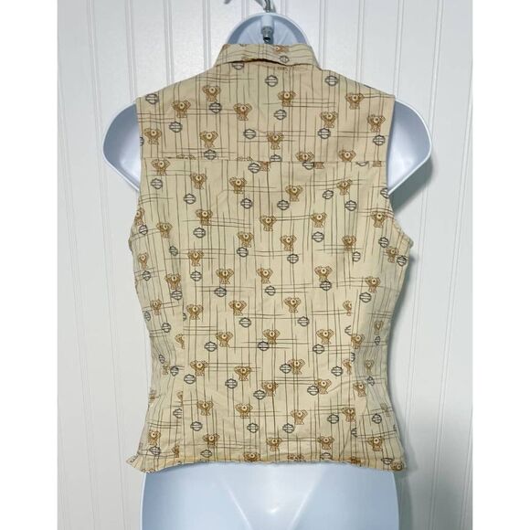 Harley Davidson Tori Richard Printed Engine Button Up Top Aloha Wear Tan Small - Picture 4 of 12